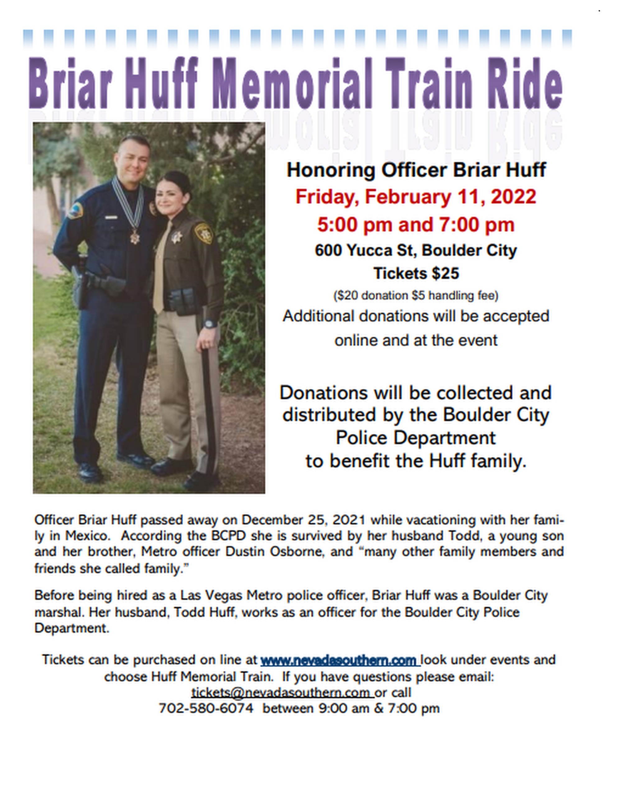 Briar Huff Memorial Train Ride Flyer