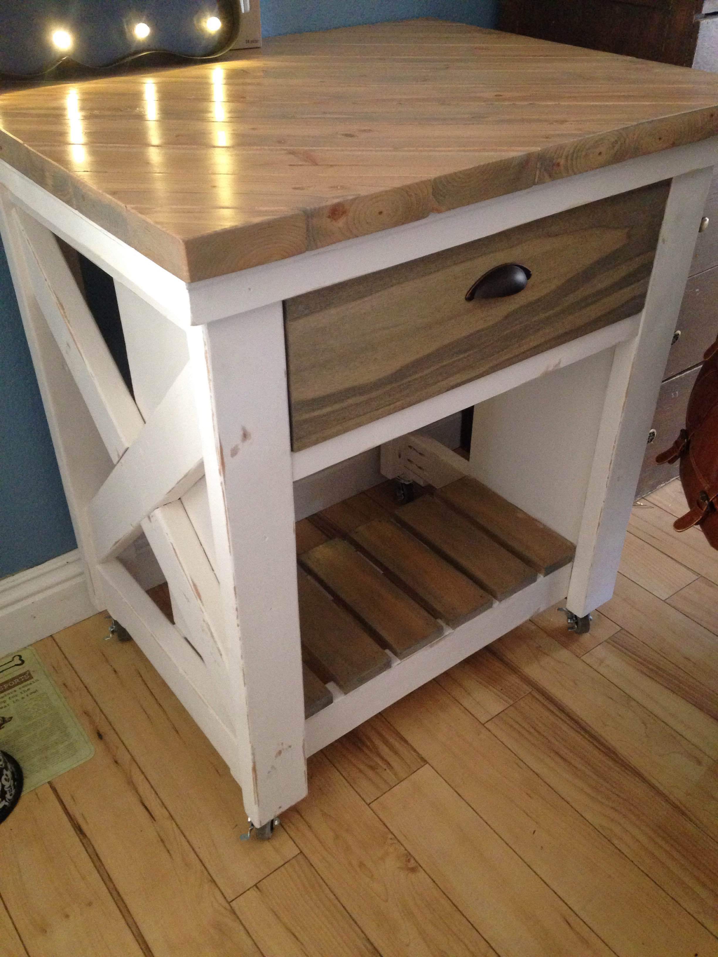 Rolling Kitchen Cart / Island Wood Utility Storage Cabinet ...