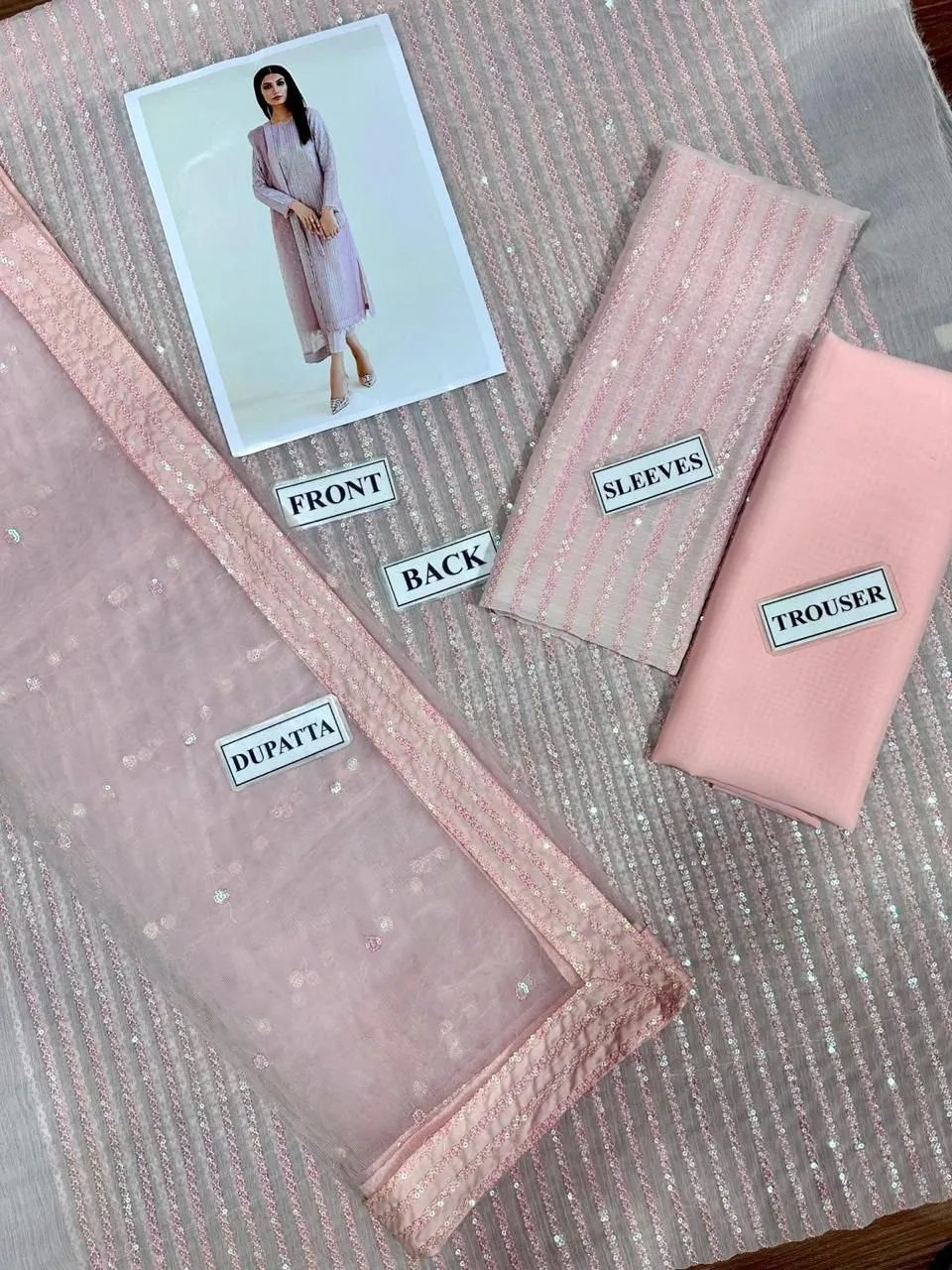 Semi Pure Chiffon dress Front Embbroidry