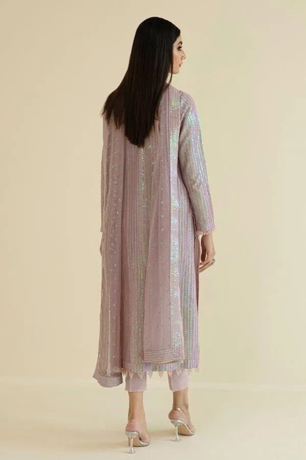 Semi Pure Chiffon dress Front Embbroidry