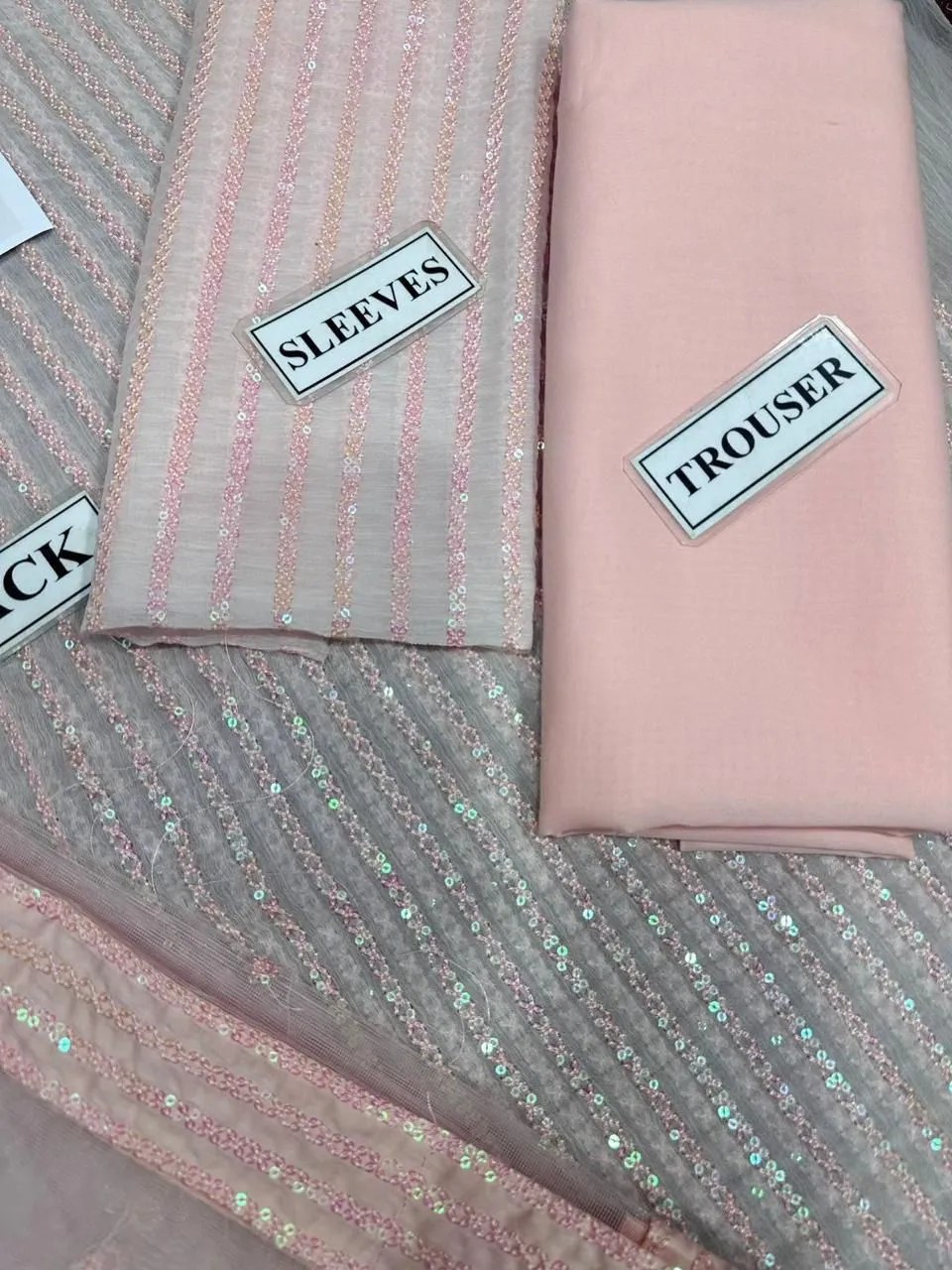 Semi Pure Chiffon dress Front Embbroidry