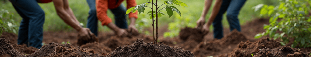 Personas sembrando para proyecto forestal