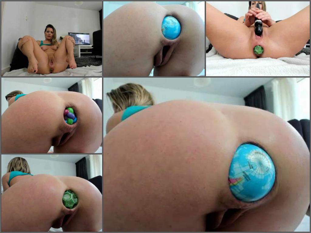 Double Anal Penetration | Close Up - Helena Lana Inserting Big Balls Into  Her Ass – Premium User Request