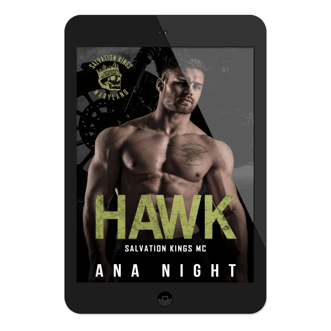 Ebook cover of Hawk: The Salvation Kings MC series, book three by author Ana Night.