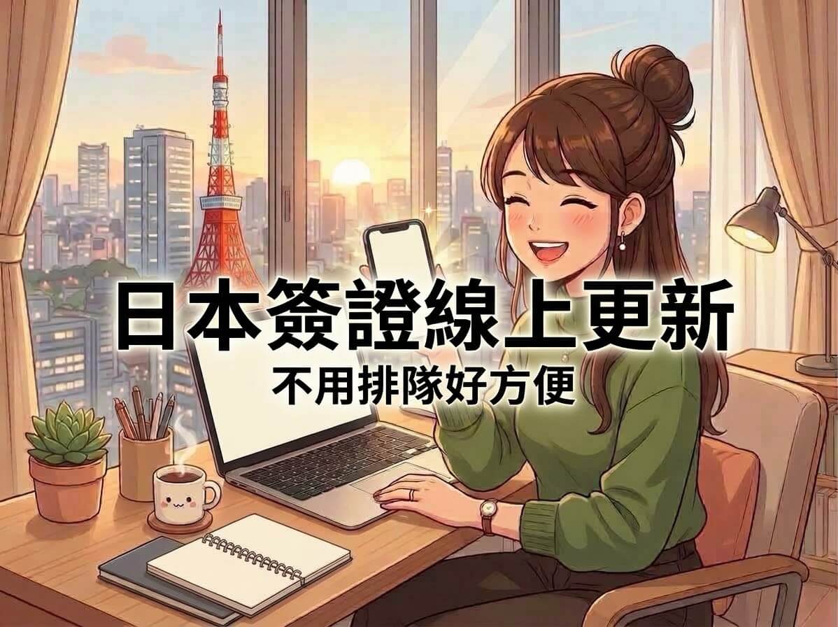 日本簽證更新！不用排隊線上申請好方便！（在留期間更新許可）