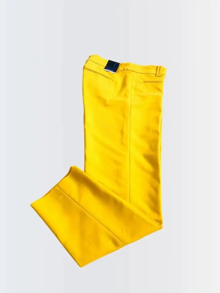 Pantalón de vestir amarillo David Ash con cintura alta y corte recto