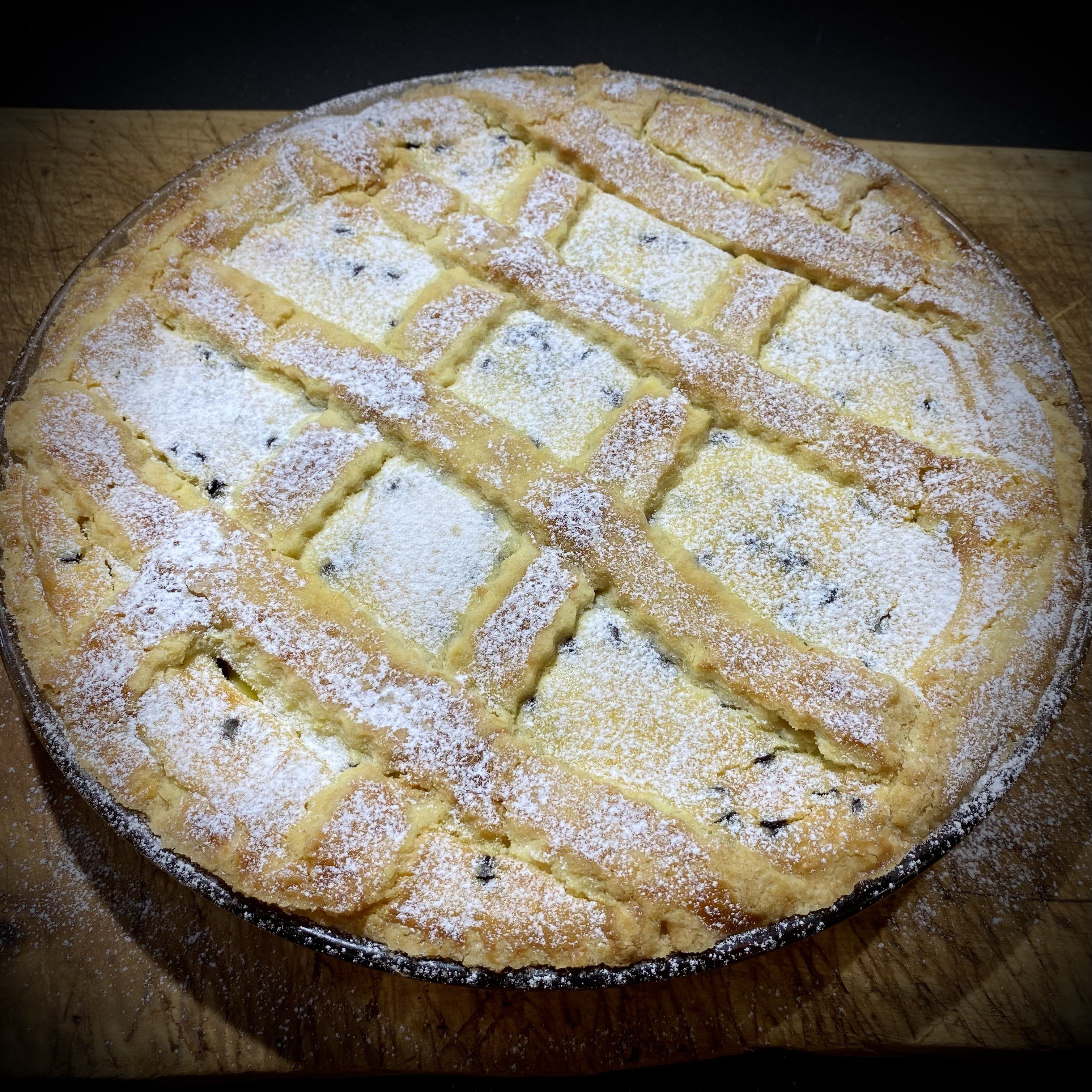 Crostata con mascarpone e gocce di cioccolato