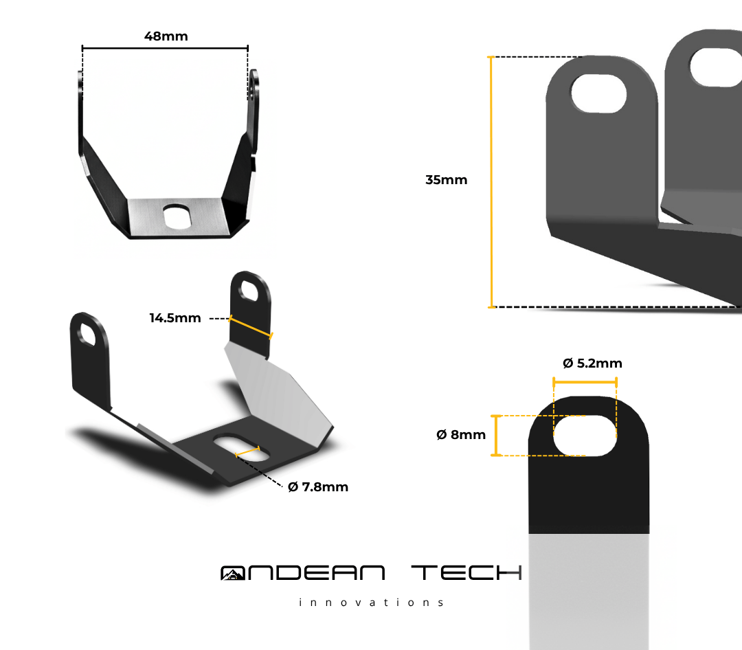 Brackets Regulables para Luz de 2 pulgadas (un par)