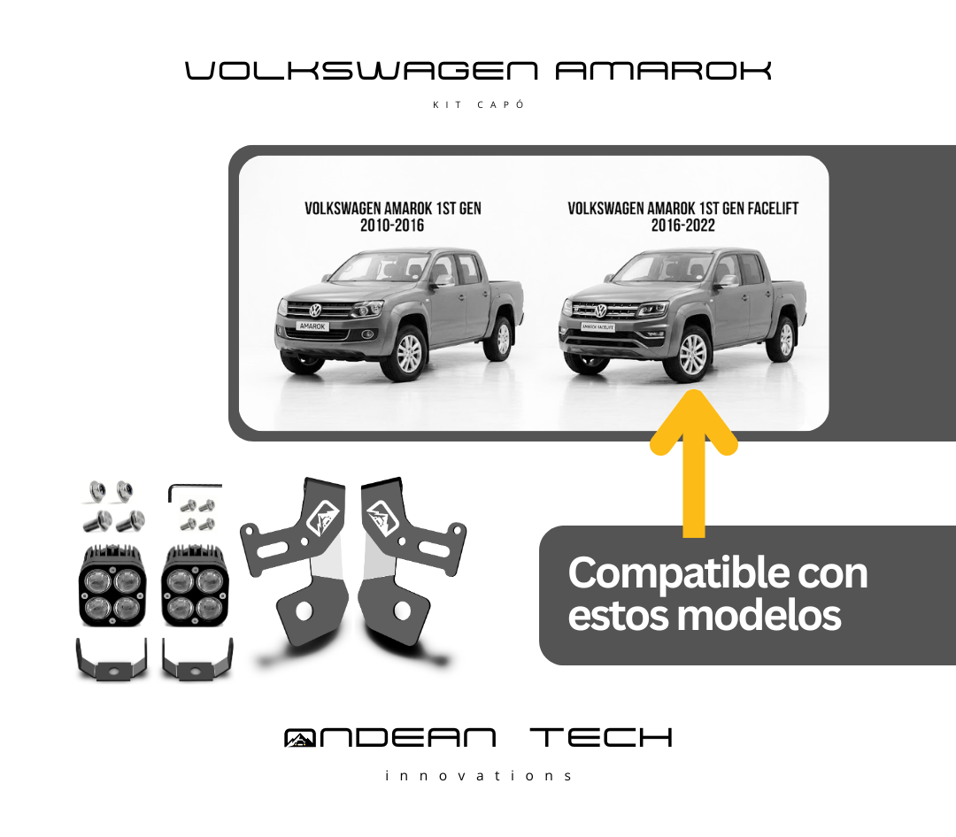 Kit Mounts para Capó – Volkswagen Amarok (2010-2026)