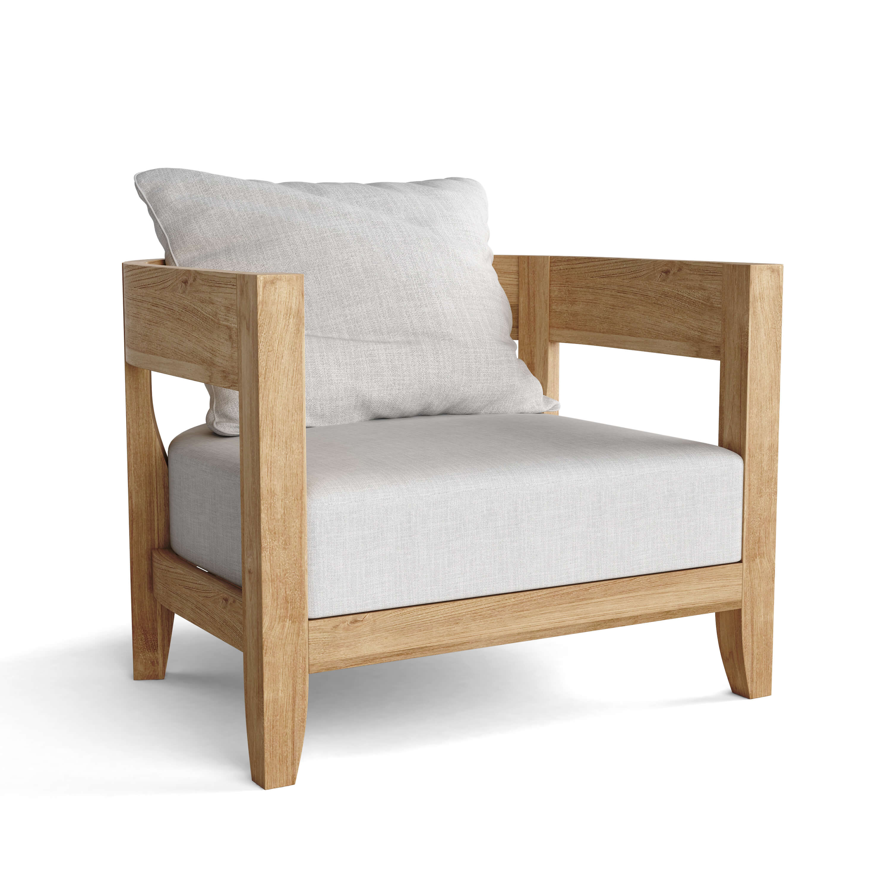 Coronado Deep Seating Armchair by Anderson Teak - Premium Grade-A Teak Outdoor Club Chair with Sunbrella Cushion.