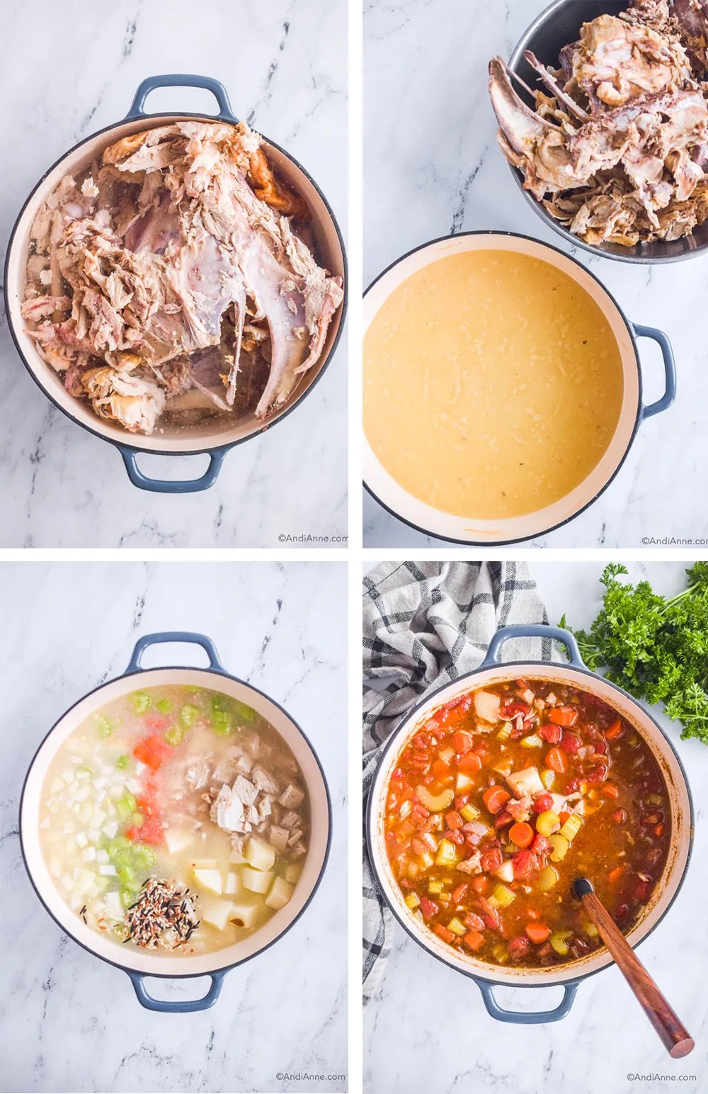 Slow Cooker Turkey Soup With Carcass