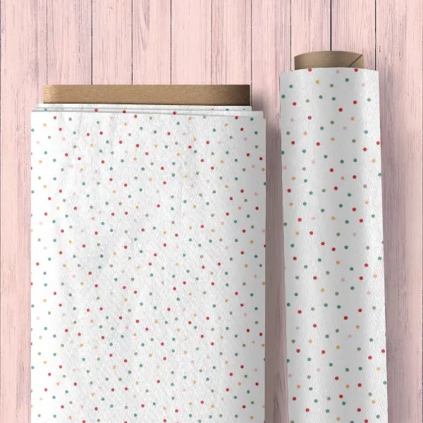 🌸 Weißer Quiltstoff mit Punkten – Country Confetti Marshmallow von Poppie Cotton