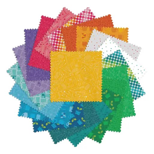 Happy Notes farbenfrohes Charm Pack von Benartex by Sugaridoo Quilt Studio