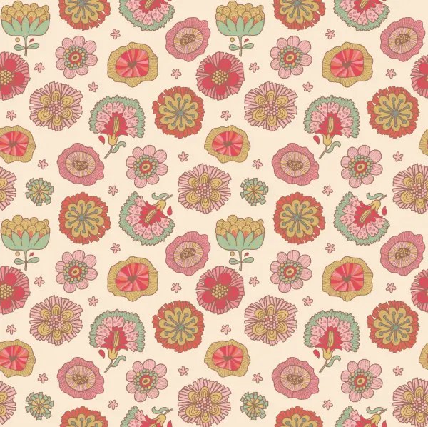 🌸 Traumhaft verspielter Blumenstoff Happy Flower Rose – Benartex Bird Song 🌸