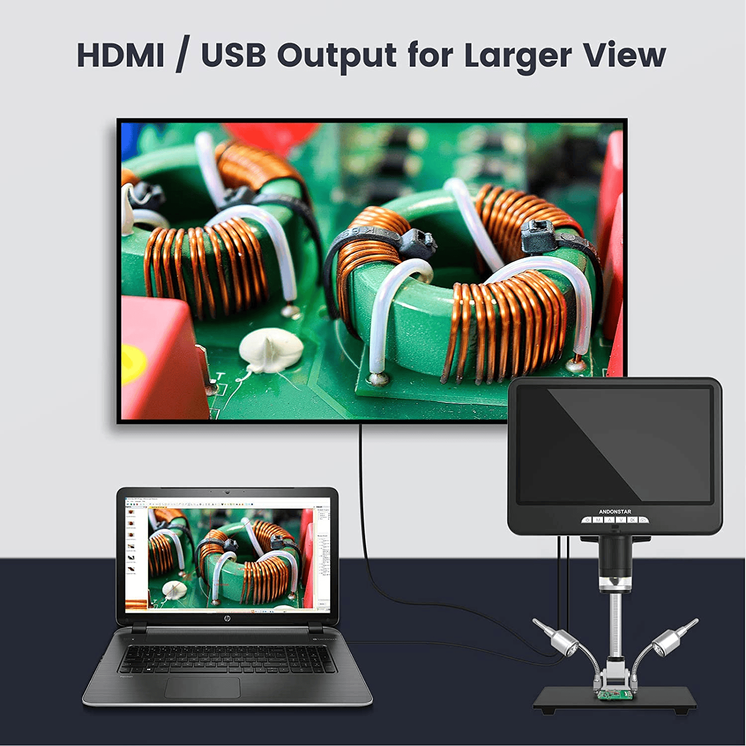 AD207S-10 Pro 10.1” HDMI LCD Digital Microscope – Andonstar