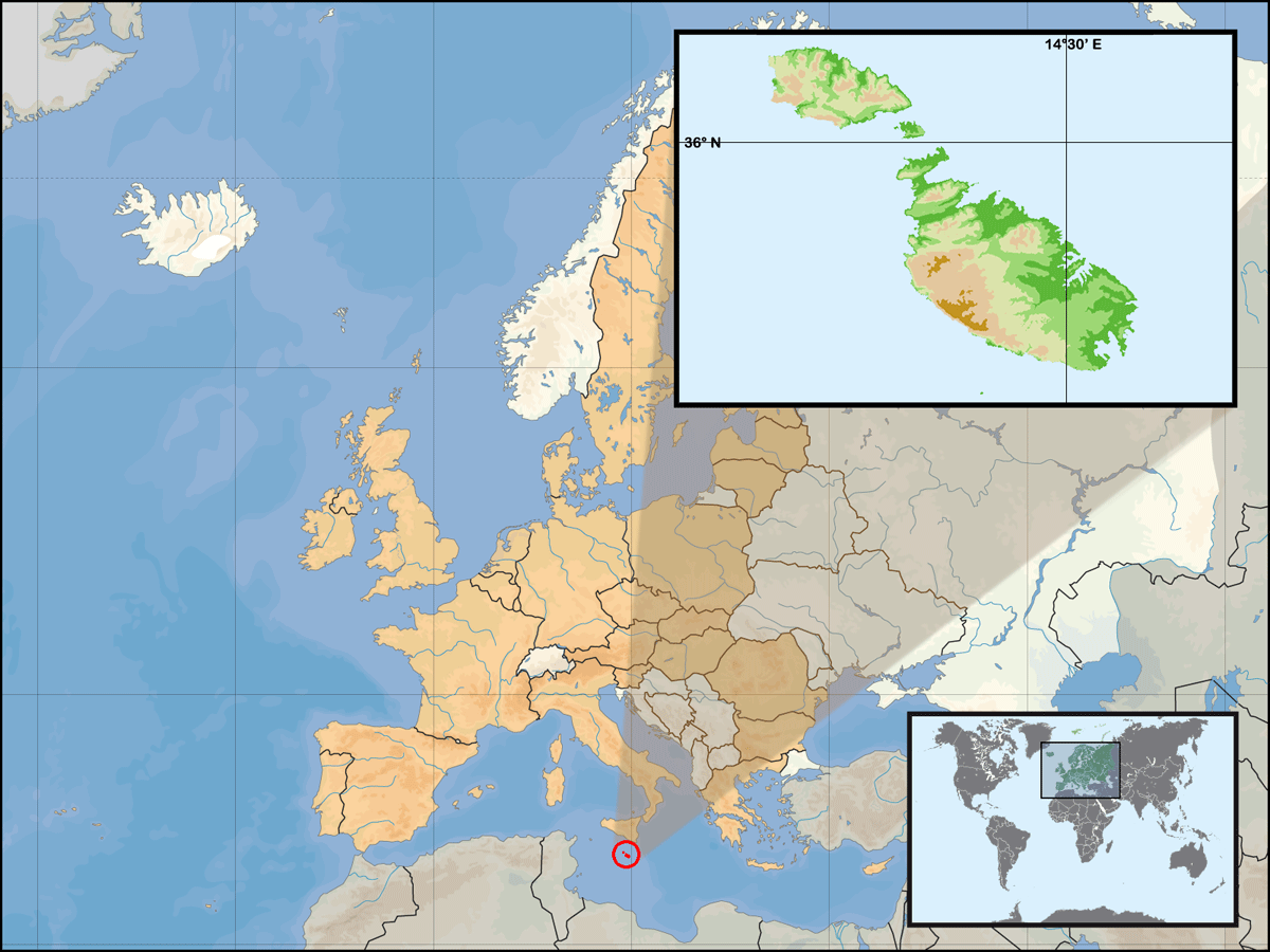 Where Is Malta The Happy Hermit Malta Map Europe 