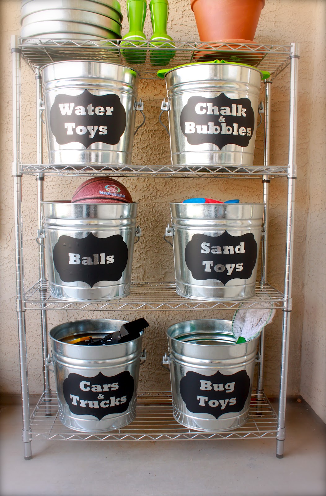 bucket toy organizer