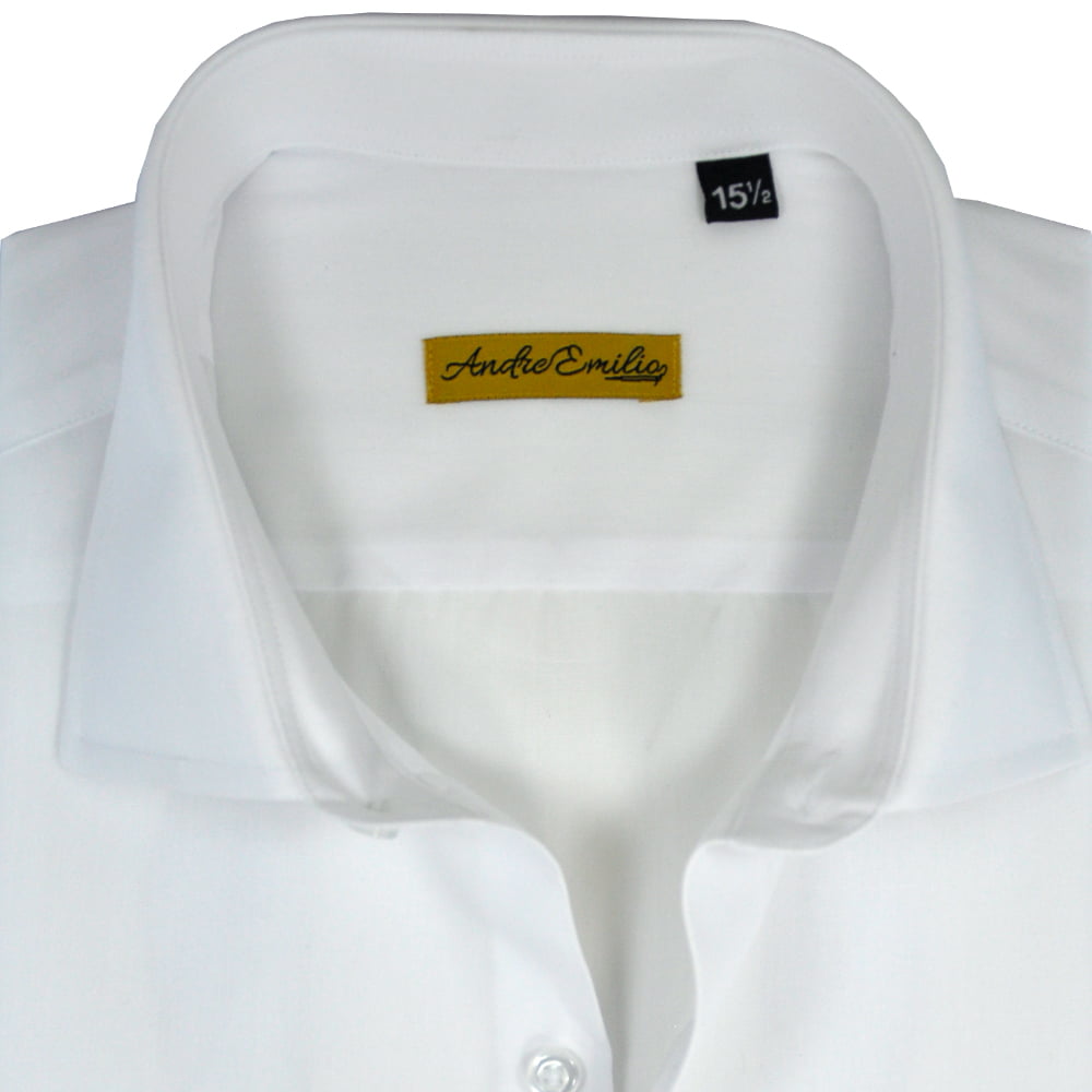 Andre Emilio White Formal Shirt With Wide Spread Collar