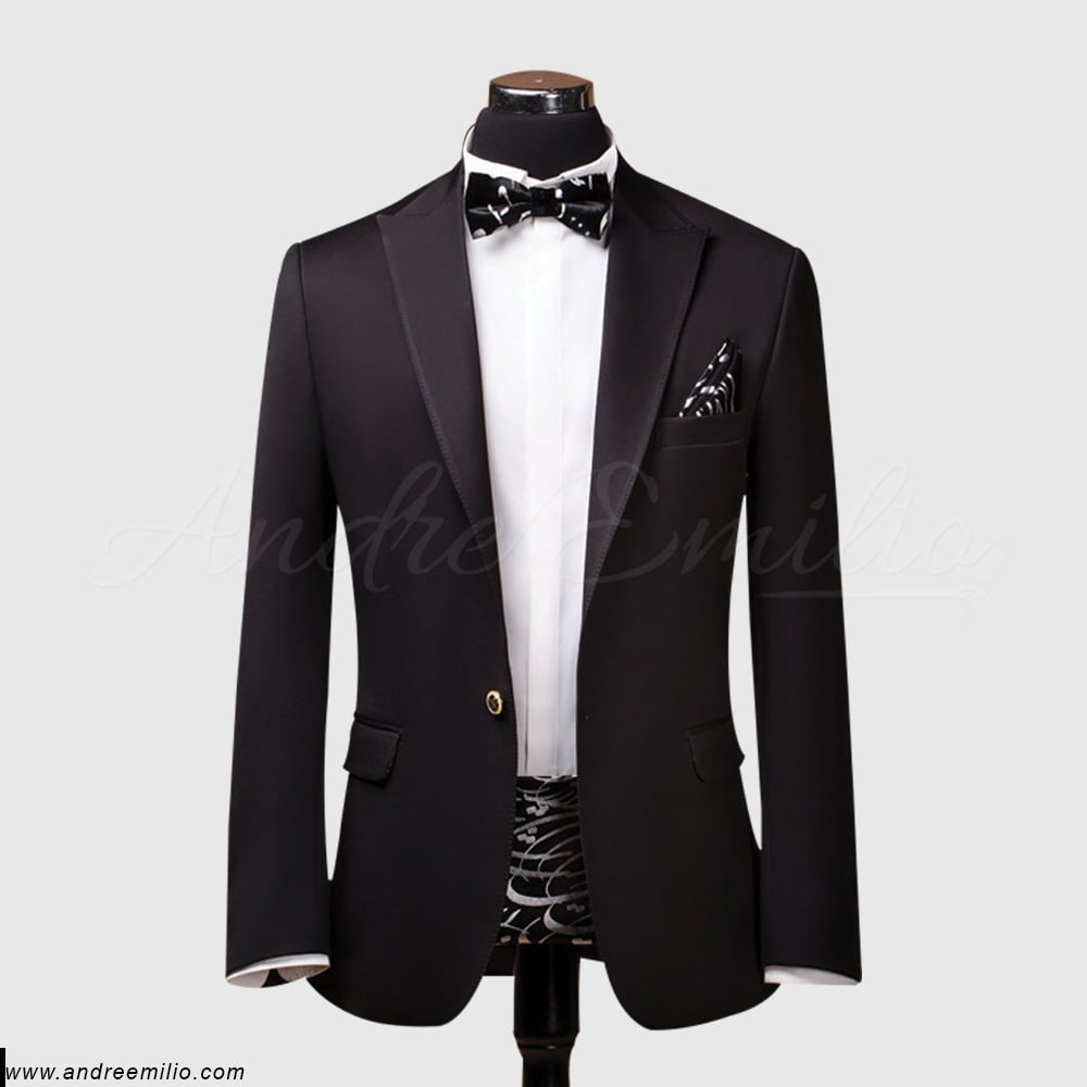 Andre Emilio Mens Black 2 Piece Tuxedo