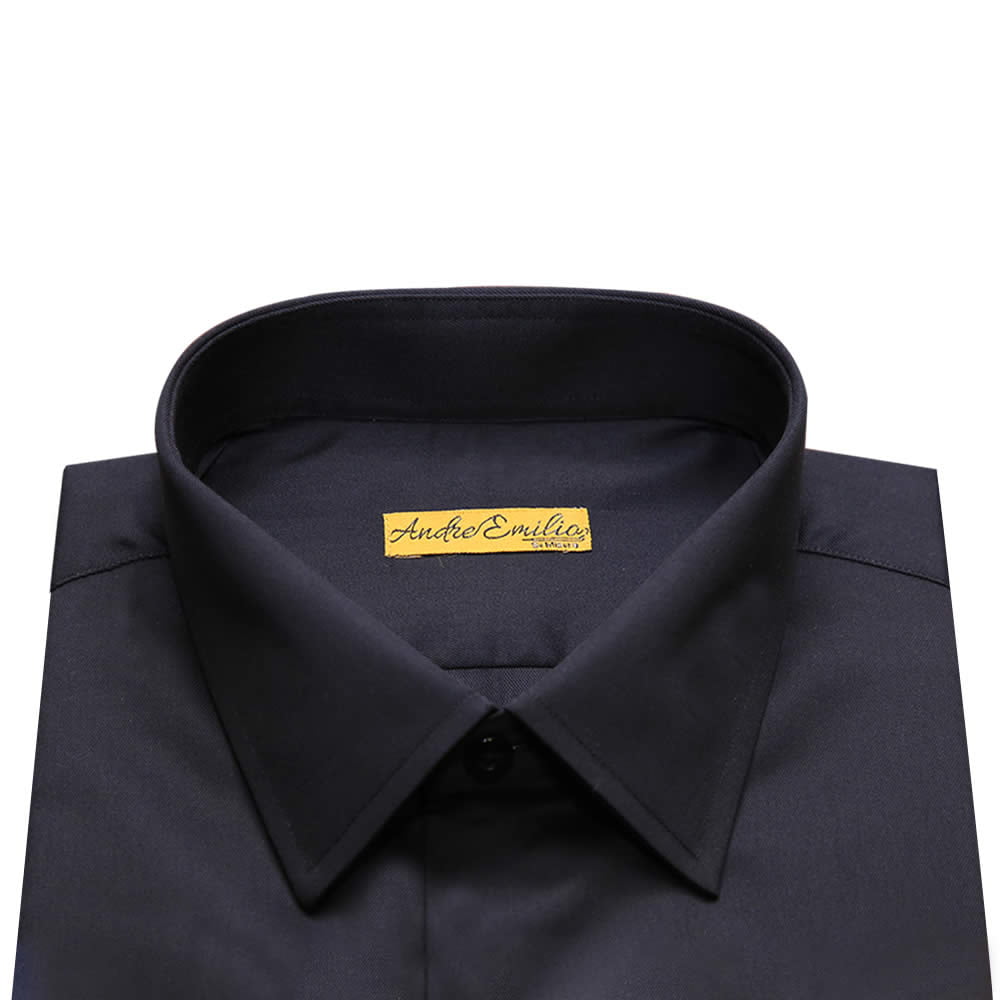Andre Emilio Custom Solid Black Shirt With Long Sleeve
