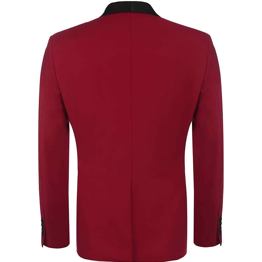 Andre Emilio Red Dinner Jacket With Black Shawl Lapel