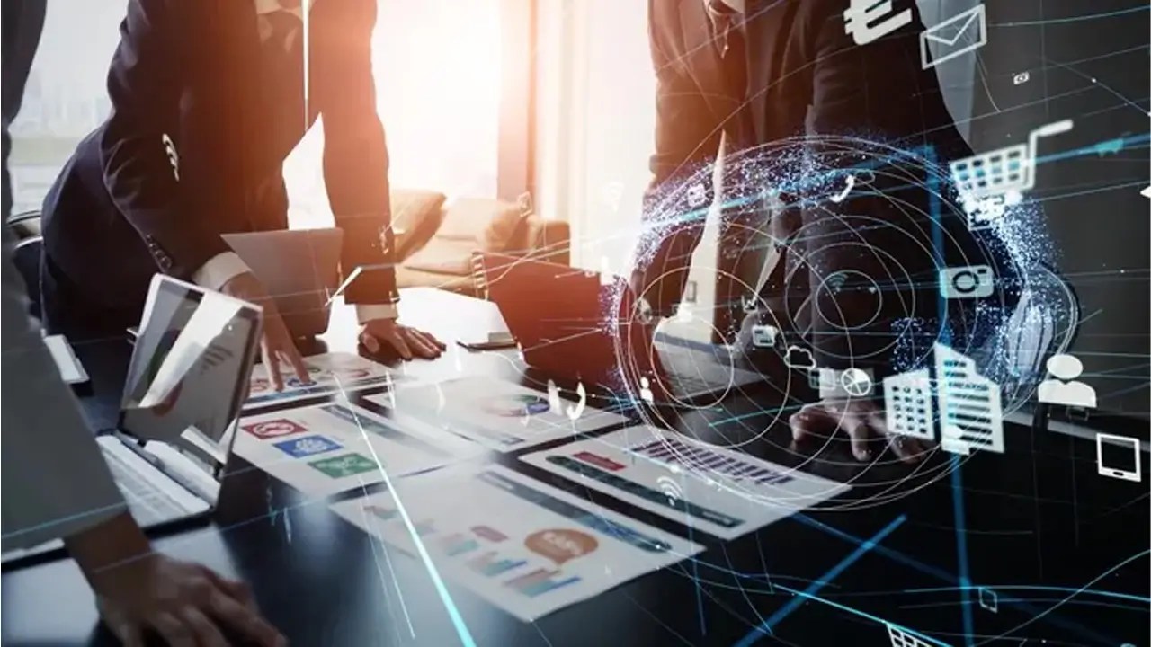 Business team planning web application and AI-based solutions