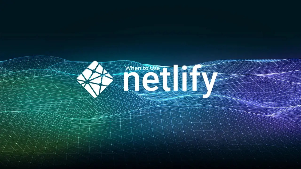Netlify logo on abstract grid background – Web Development Tool for Modern Site Deployment and Hosting