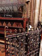 St Peter's church Vauxhall, south London, 1864; chancel ironwork, c.2015