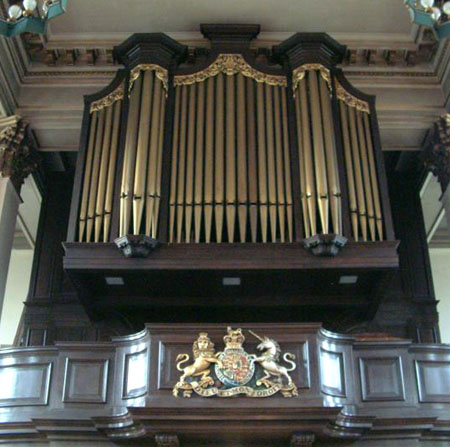 All Saints, Poplar (1823) the organ case c.2000