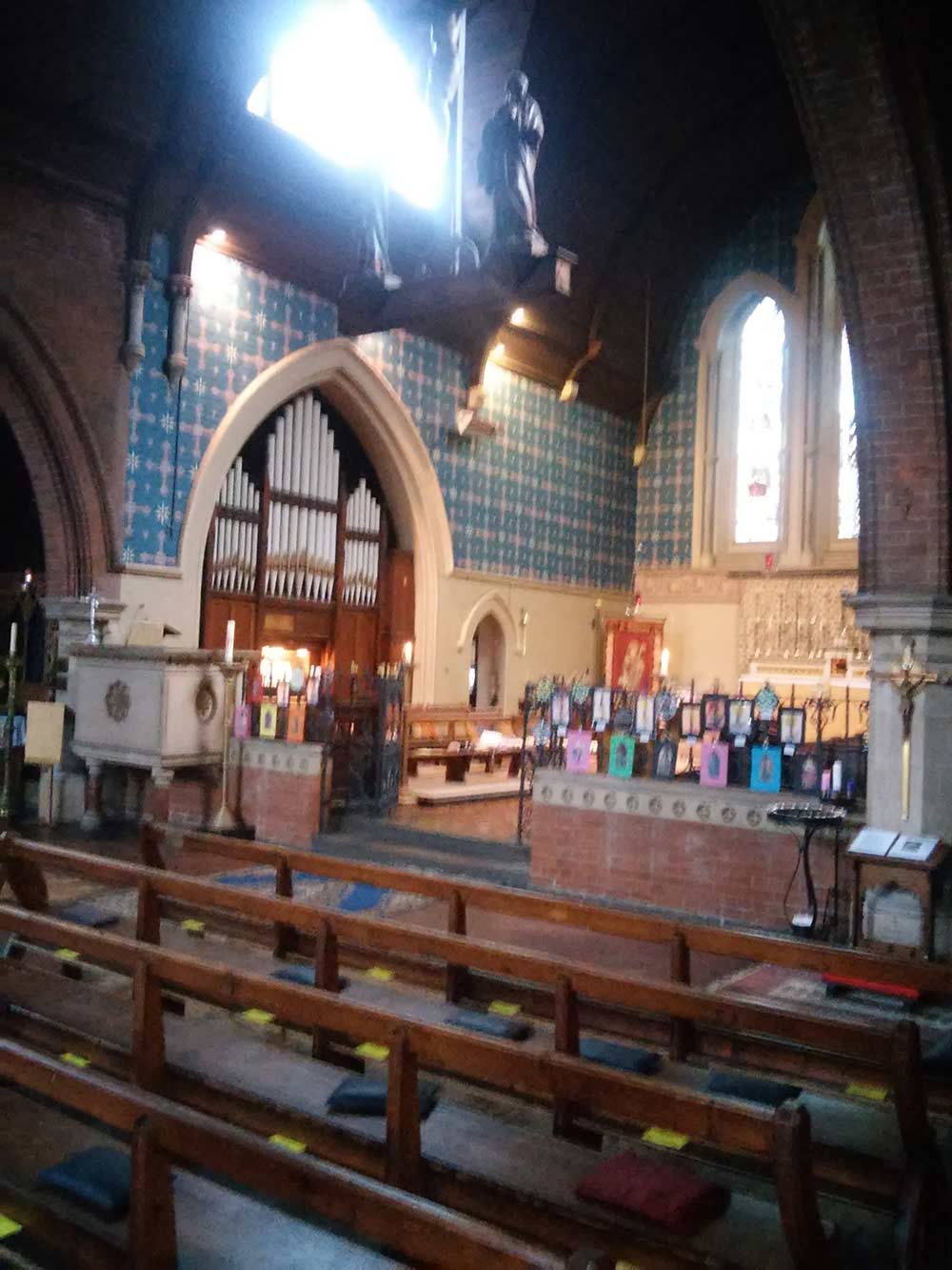 The pipe organ by Alfred Monk (1889) in St Thomas the Apostle parish church, London N4 c.2016.