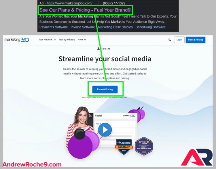• Andrew Roche Landing Page Experience Common Message
