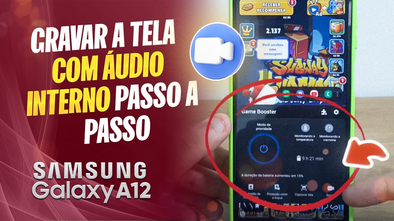 Como gravar a tela com áudio interno no Samsung A12 – Passo a passo ...