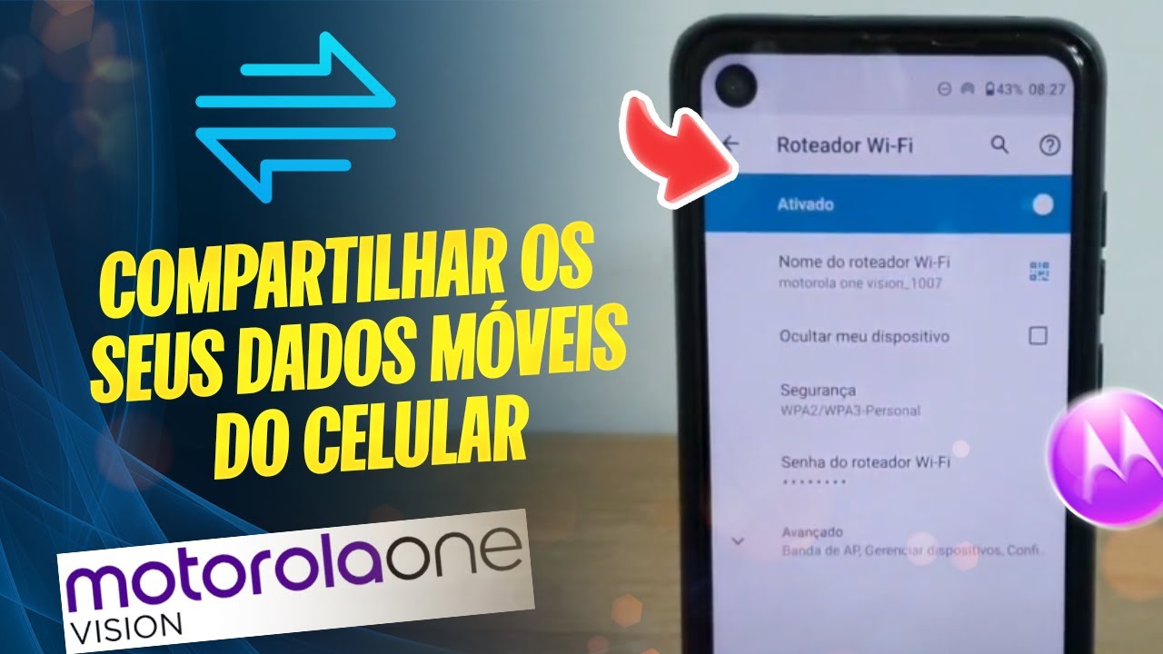 Como compartilhar os seus dados móveis do celular no Moto One Vision ...