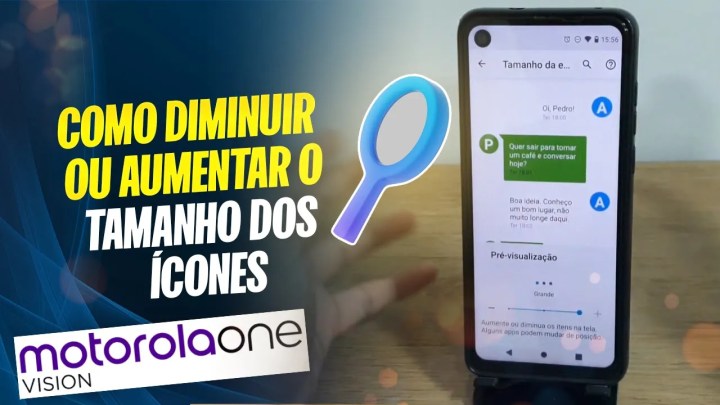 Moto One Vision – Como diminuir ou aumentar o tamanho dos ícones