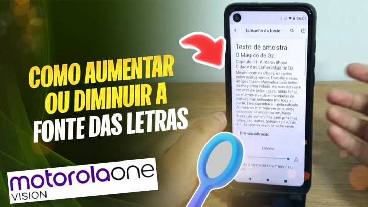 Moto One Vision – Como aumentar ou diminuir a fonte das letras
