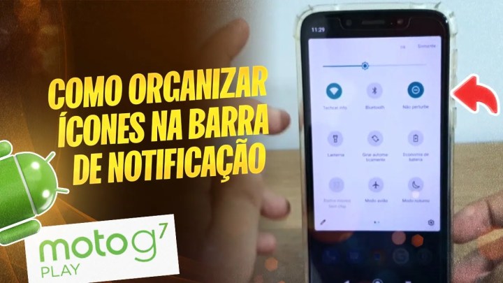Moto G7 Play – Como organizar ícones na barra de notificação