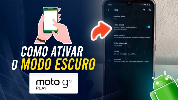 Como ativar o modo escuro no Moto G9 Play
