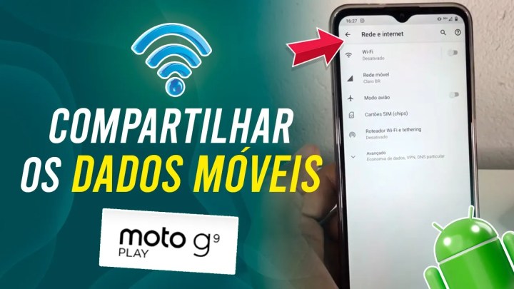 Como compartilhar os dados moveis do Motorola Moto G9 Play