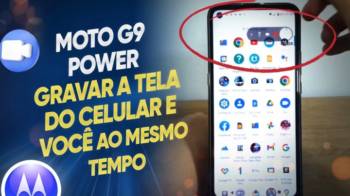 Moto G9 Power – Como gravar a tela do celular e você simultaneamente