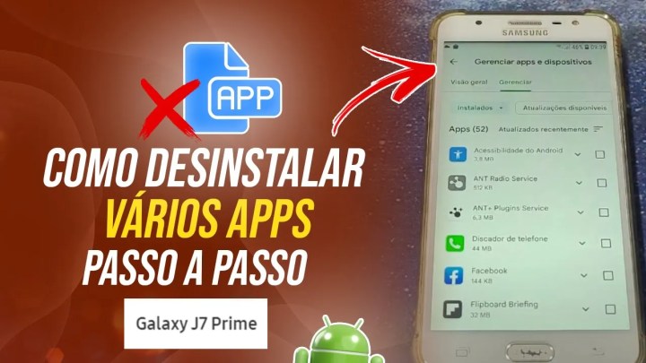Como desinstalar vários apps no Samsung J7 Prime – Passo a passo