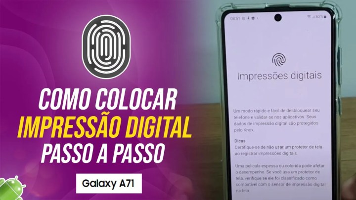Como colocar impressão digital no Samsung A71 – Passo a passo