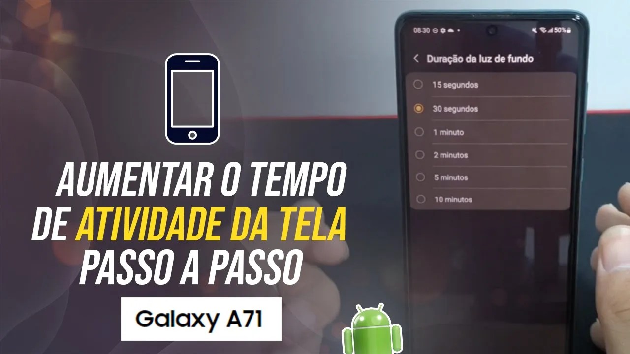 Como aumentar o tempo de atividade da tela no Samsung A71 – Passo a ...