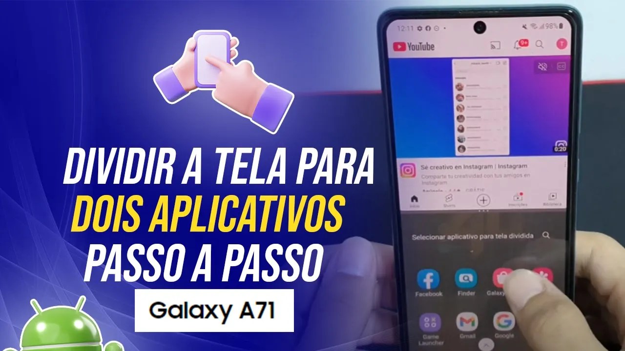 Como dividir a tela para dois aplicativos no Samsung A71 – Passo a ...
