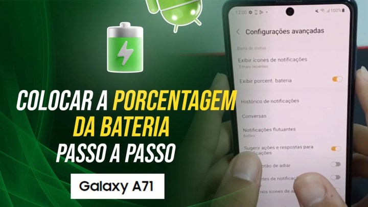 Como colocar a porcentagem da bateria no Samsung A71 – Passo a passo