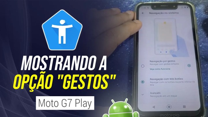 Moto G7 Play – Mostrando as funções que tem na opção de ” Gestos “