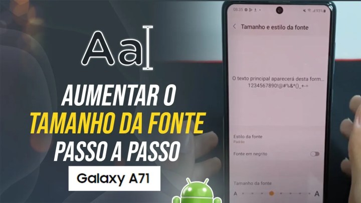 Como aumentar o tamanho da fonte no Samsung A71 – Passo a passo