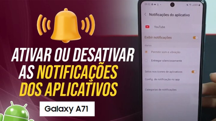 Como ativar ou desativar as notificações dos aplicativos no Samsung A71 – Passo a passo