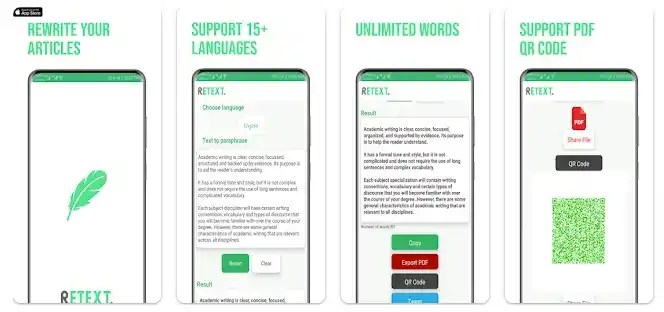 Retext Paraphrase articles