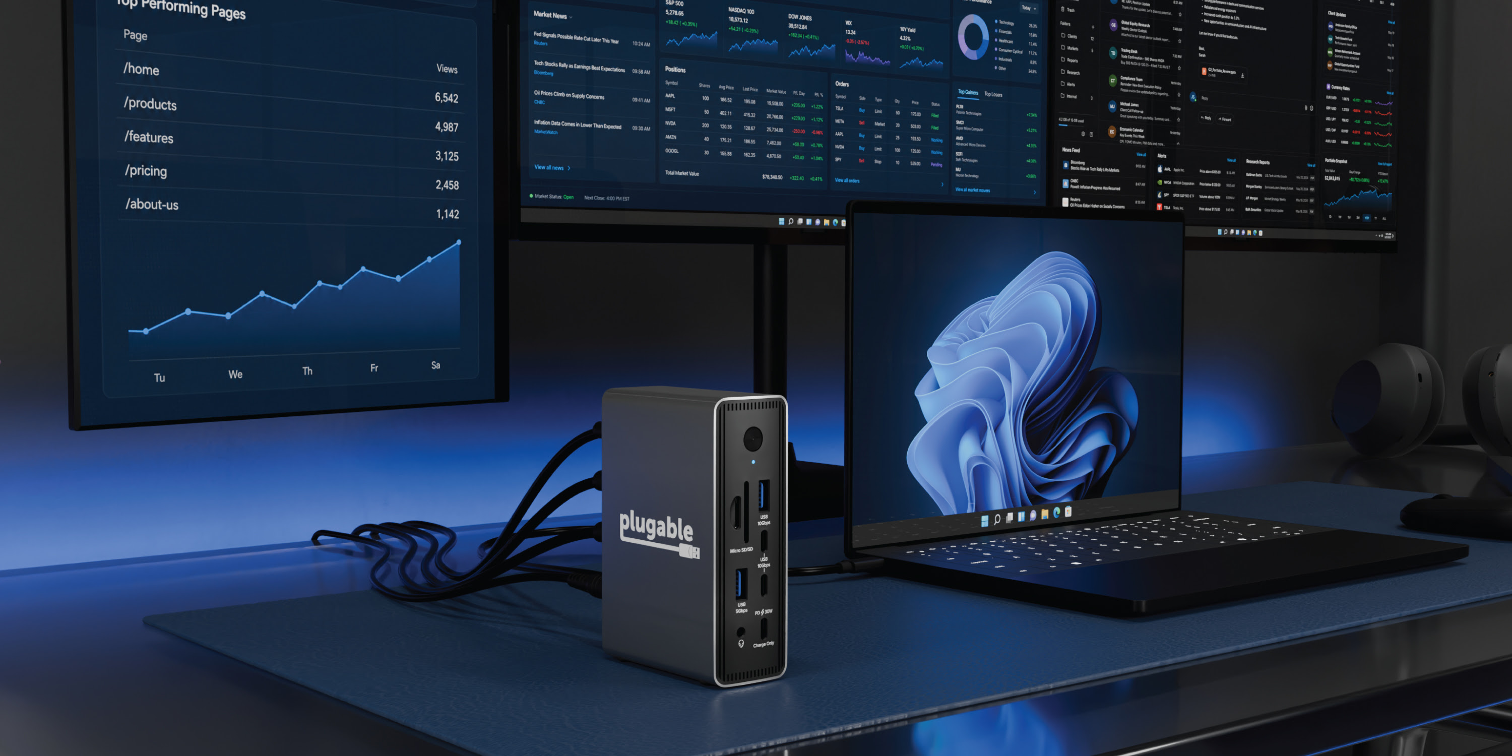 Plugable UD-MSTH3 Dock Powers Three Displays Without Extra Drivers