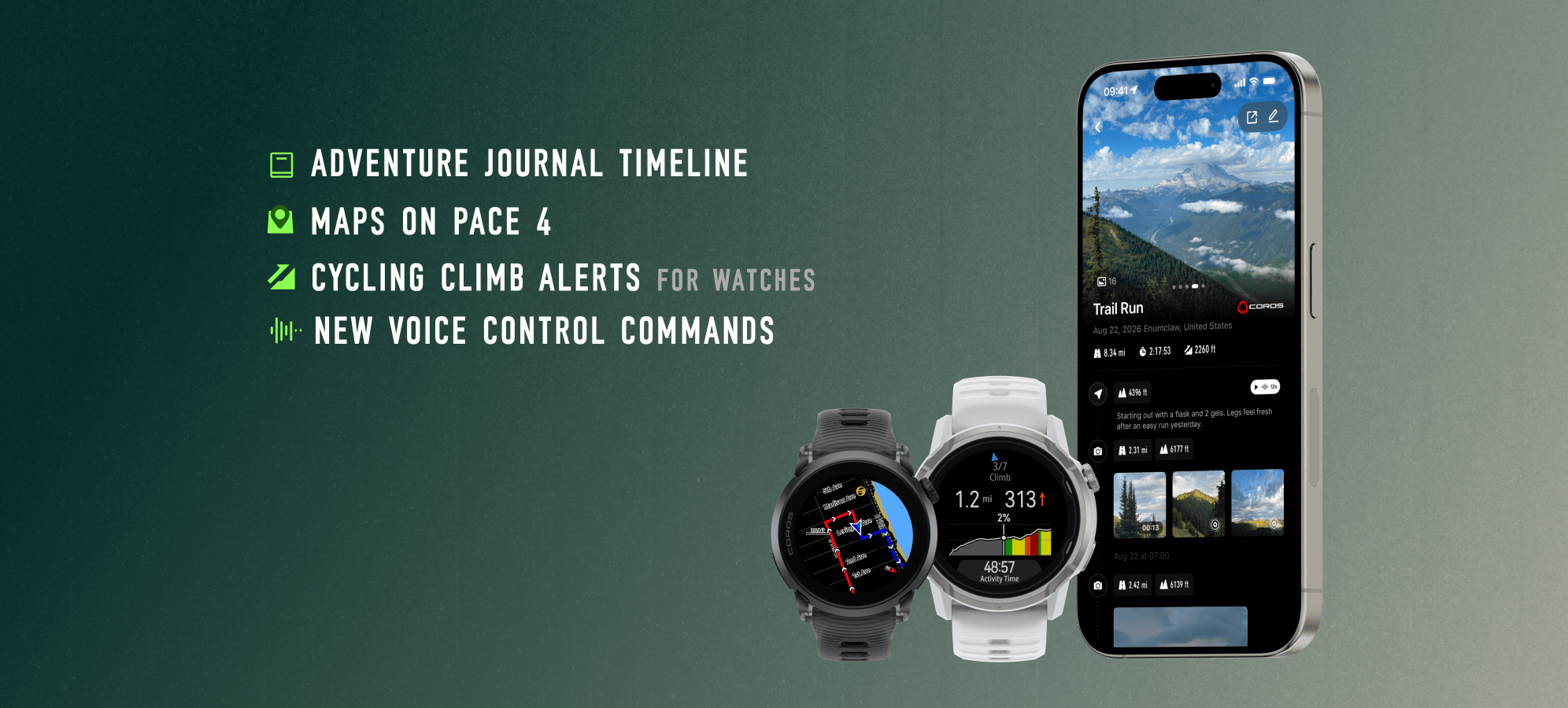 COROS Launches September 2026 Feature Update with PACE 4 Maps and Climb Alerts